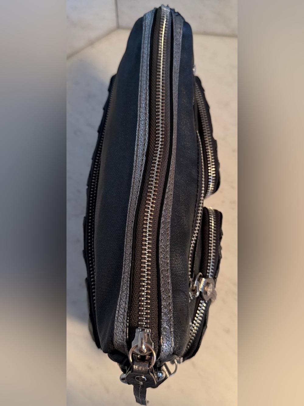 MZ Wallace Bailey Gray/Silver cross body bag - Picture 9 of 13